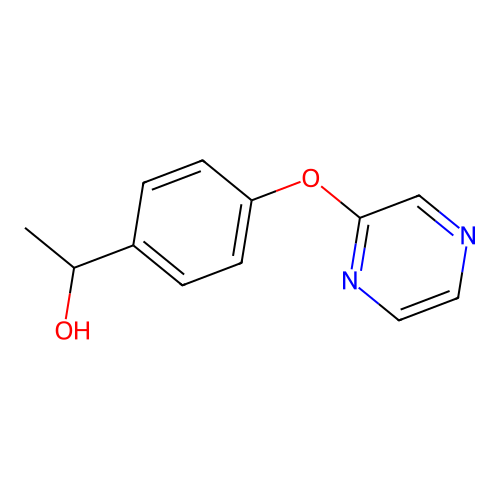 1-[4-(2-Pyrazinyloxy)phenyl]-1-ethanol structure