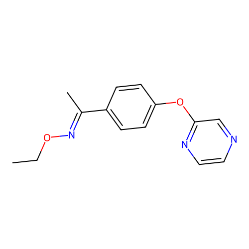 N-ethoxy-1-(4-pyrazin-2-yloxyphenyl)ethanimine structure