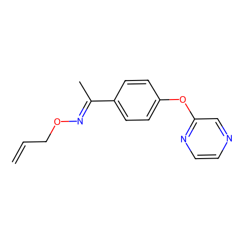 N-prop-2-enoxy-1-(4-pyrazin-2-yloxyphenyl)ethanimine structure