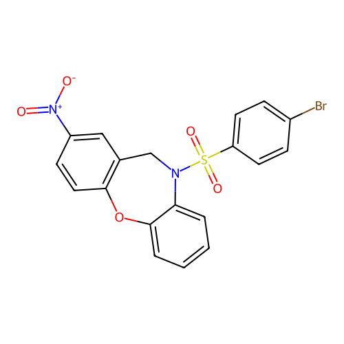 5-(4-bromophenyl)sulfonyl-8-nitro-6H-benzo[b][1,4]benzoxazepine structure