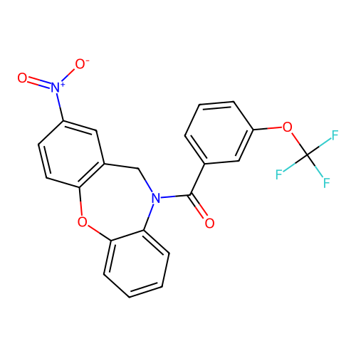 13-nitro-9-[3-(trifluoromethoxy)benzoyl]-2-oxa-9-azatricyclo[9.4.0.0^{3,8}]pentadeca-1(11),3,5,7,12,14-hexaene structure