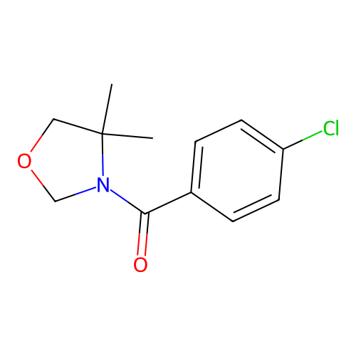 (4-Chlorophenyl)(4,4-dimethyl-1,3-oxazolan-3-yl)methanone structure