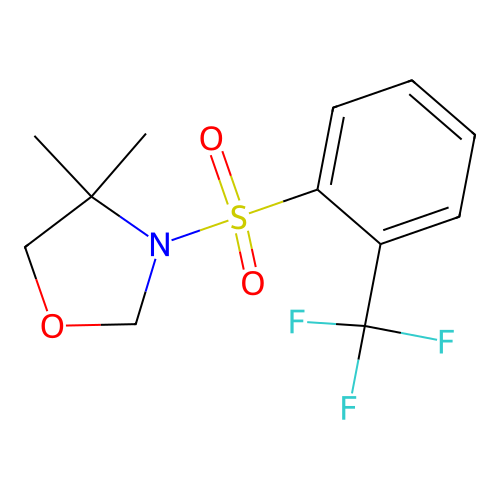 4,4-Dimethyl-3-{[2-(trifluoromethyl)phenyl]sulfonyl}-1,3-oxazolane structure