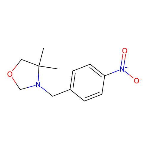 4,4-Dimethyl-3-[(4-nitrophenyl)methyl]-1,3-oxazolidine structure