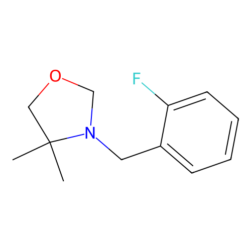 3-[(2-Fluorophenyl)methyl]-4,4-dimethyl-1,3-oxazolidine structure