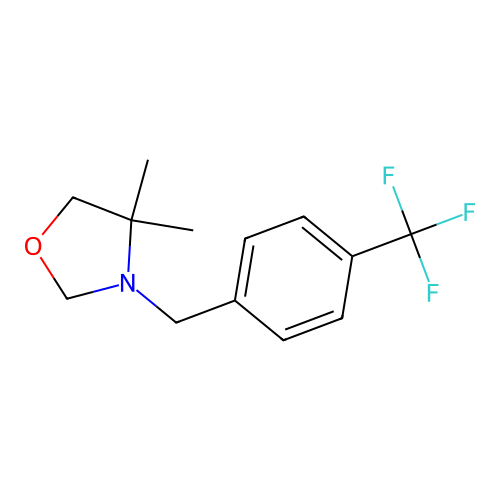4,4-Dimethyl-3-[4-(trifluoromethyl)benzyl]-1,3-oxazolane structure