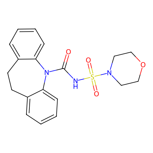 N-(10,11-dihydro-5H-dibenzo[b,f]azepin-5-ylcarbonyl)-4-morpholinesulfonamide structure