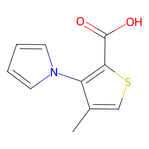 4-methyl-3-(1H-pyrrol-1-yl)-2-thiophenecarboxylic acid structure