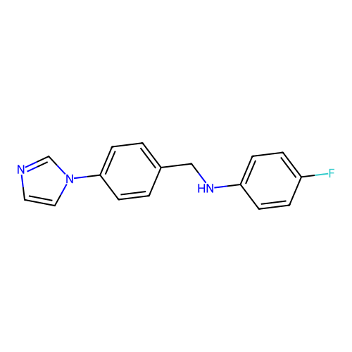 4-fluoro-N-{[4-(1H-imidazol-1-yl)phenyl]methyl}aniline structure