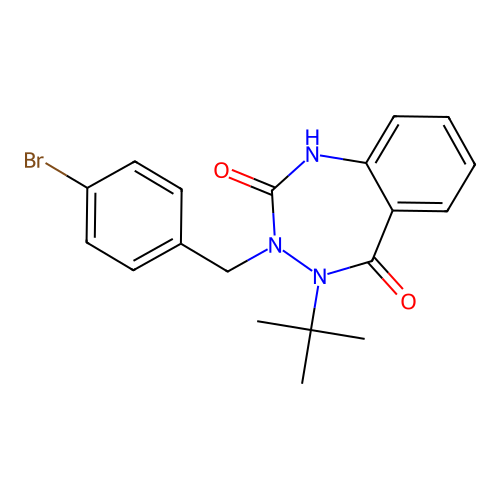 3-(4-bromobenzyl)-4-(tert-butyl)-3,4-dihydro-1H-1,3,4-benzotriazepine-2,5-dione structure