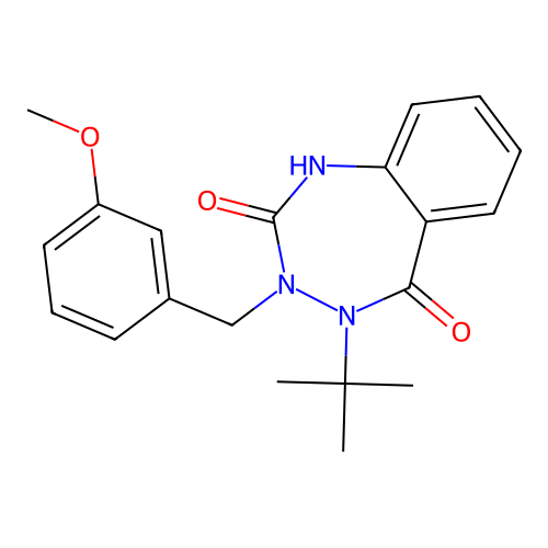 4-(tert-butyl)-3-(3-methoxybenzyl)-3,4-dihydro-1H-1,3,4-benzotriazepine-2,5-dione structure