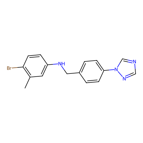 4-bromo-3-methyl-N-[4-(1H-1,2,4-triazol-1-yl)benzyl]aniline structure