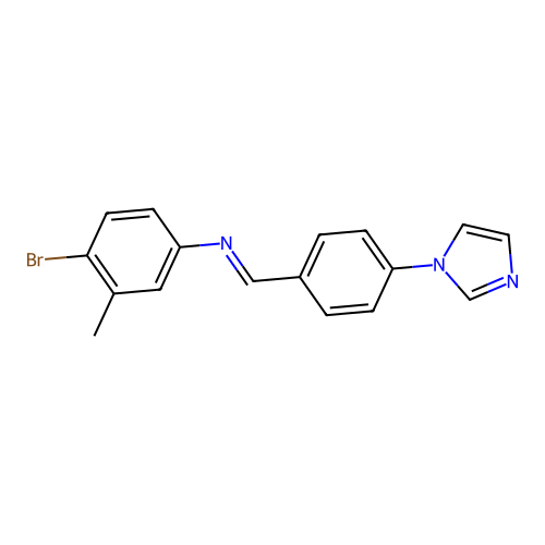 4-bromo-N-{(E)-[4-(1H-imidazol-1-yl)phenyl]methylidene}-3-methylaniline structure