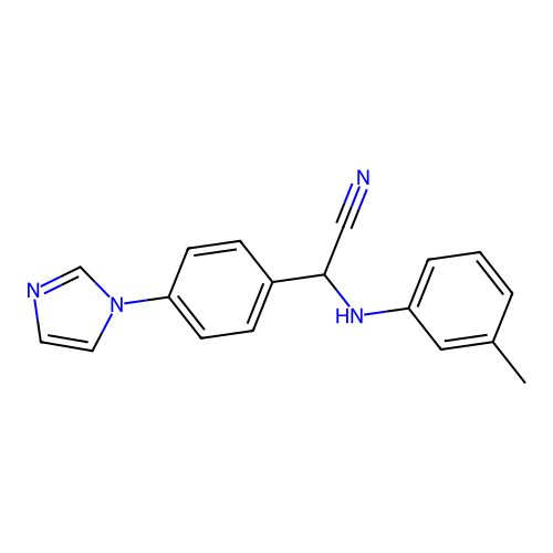 2-[4-(1H-imidazol-1-yl)phenyl]-2-(3-toluidino)acetonitrile structure