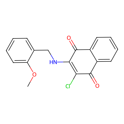 2-Chloro-3-[(2-methoxybenzyl)amino]naphthoquinone structure