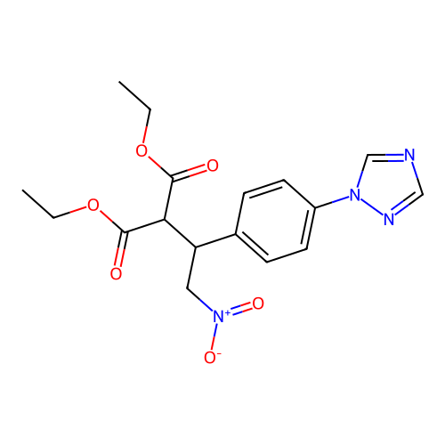 diethyl 2-{2-nitro-1-[4-(1H-1,2,4-triazol-1-yl)phenyl]ethyl}malonate structure