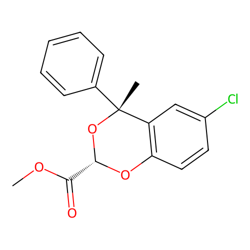 cis-6-Chloro-2,4-dimethyl-4-phenyl-1,3-benzodioxan-2-carboxylic acid structure
