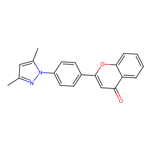 4H-1-Benzopyran-4-one, 2-[4-(3,5-dimethyl-1H-pyrazol-1-yl)phenyl]- structure