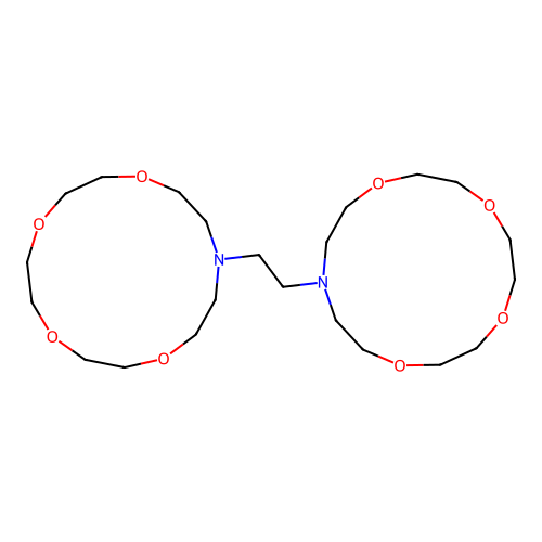 1,2-Di(1,4,7,10-tetraoxa-13-azacyclopentadecan-13-yl)ethane structure