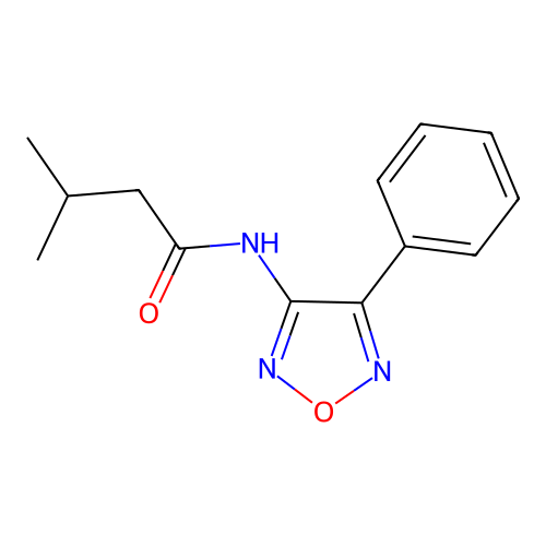 3-methyl-N-(4-phenyl-1,2,5-oxadiazol-3-yl)butanamide structure