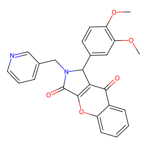 1-(3,4-dimethoxyphenyl)-2-(pyridin-3-ylmethyl)-1,2-dihydrochromeno[2,3-c]pyrrole-3,9-dione structure