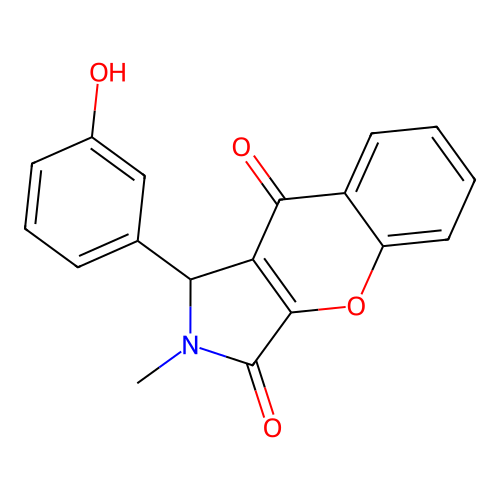 1-(3-hydroxyphenyl)-2-methyl-1H-chromeno[2,3-c]pyrrole-3,9-dione structure