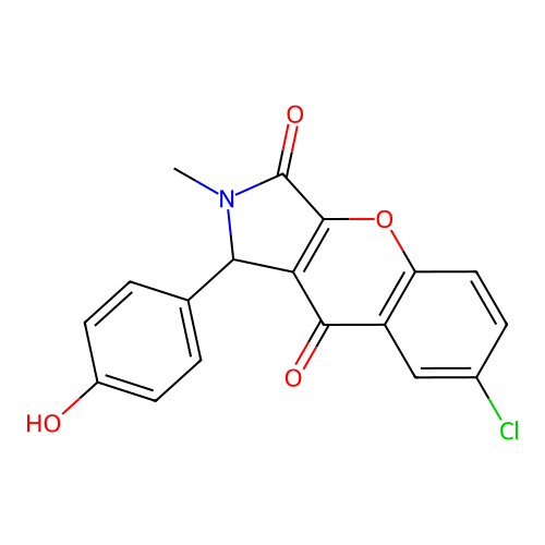 7-chloro-1-(4-hydroxyphenyl)-2-methyl-1H-chromeno[2,3-c]pyrrole-3,9-dione structure