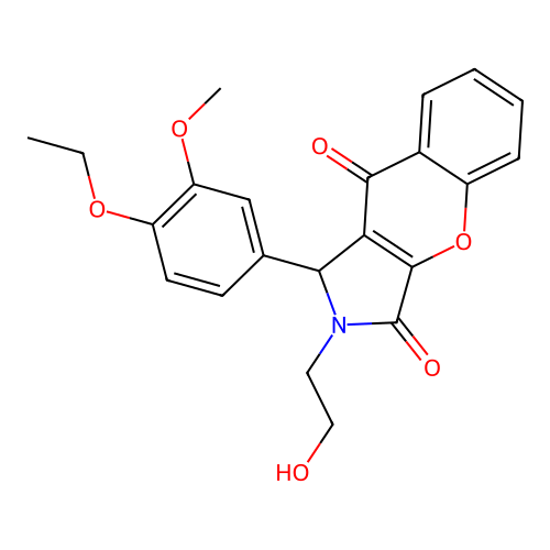 1-(4-ethoxy-3-methoxyphenyl)-2-(2-hydroxyethyl)-1,2-dihydrochromeno[2,3-c]pyrrole-3,9-dione structure