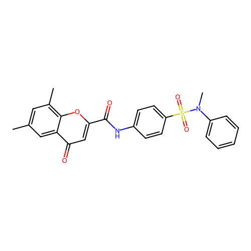 6,8-dimethyl-N-{4-[methyl(phenyl)sulfamoyl]phenyl}-4-oxo-4H-chromene-2-carboxamide structure