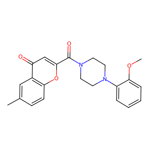 2-{[4-(2-methoxyphenyl)piperazin-1-yl]carbonyl}-6-methyl-4H-chromen-4-one structure