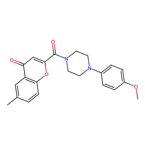 2-{[4-(4-methoxyphenyl)piperazin-1-yl]carbonyl}-6-methyl-4H-chromen-4-one structure