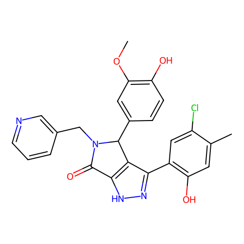 3-(5-chloro-2-hydroxy-4-methylphenyl)-4-(4-hydroxy-3-methoxyphenyl)-5-(pyridin-3-ylmethyl)-4,5-dihydropyrrolo[3,4-c]pyrazol-6(2H)-one structure
