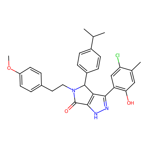 3-(5-chloro-2-hydroxy-4-methylphenyl)-5-[2-(4-methoxyphenyl)ethyl]-4-[4-(propan-2-yl)phenyl]-4,5-dihydropyrrolo[3,4-c]pyrazol-6(2H)-one structure