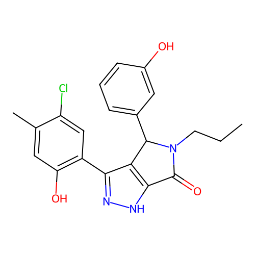 3-(5-chloro-2-hydroxy-4-methylphenyl)-4-(3-hydroxyphenyl)-5-propyl-4,5-dihydropyrrolo[3,4-c]pyrazol-6(2H)-one structure