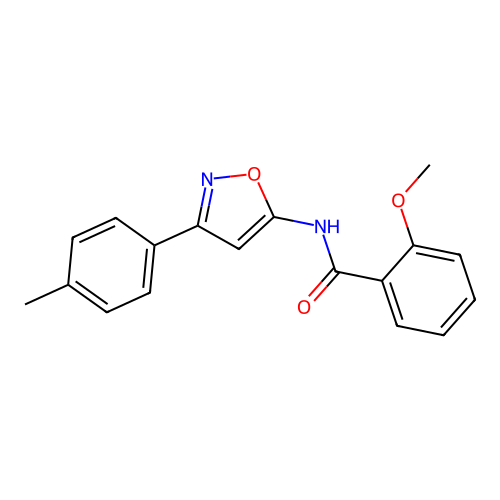 2-methoxy-N-[3-(4-methylphenyl)-1,2-oxazol-5-yl]benzamide structure