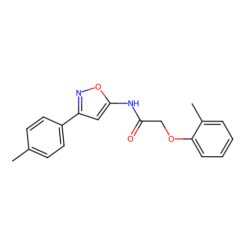2-(2-methylphenoxy)-N-[3-(4-methylphenyl)-1,2-oxazol-5-yl]acetamide structure