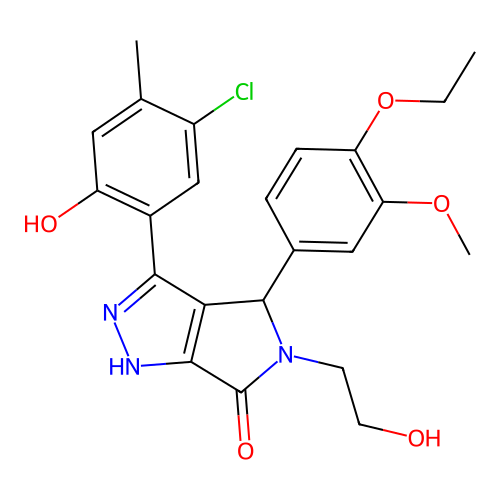 3-(5-chloro-2-hydroxy-4-methylphenyl)-4-(4-ethoxy-3-methoxyphenyl)-5-(2-hydroxyethyl)-4,5-dihydropyrrolo[3,4-c]pyrazol-6(2H)-one structure