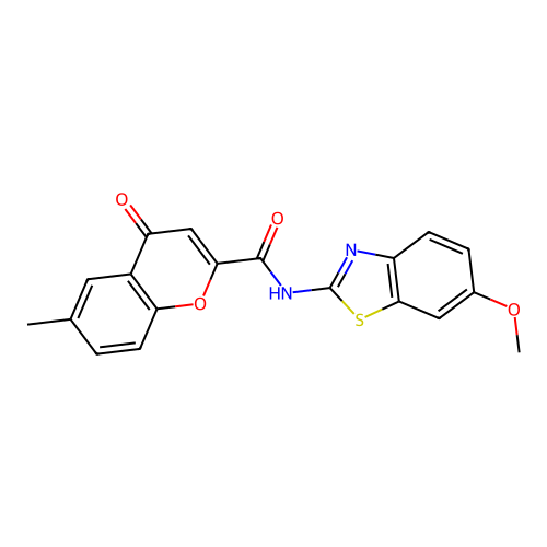 N-(6-methoxy-1,3-benzothiazol-2-yl)-6-methyl-4-oxo-4H-chromene-2-carboxamide structure