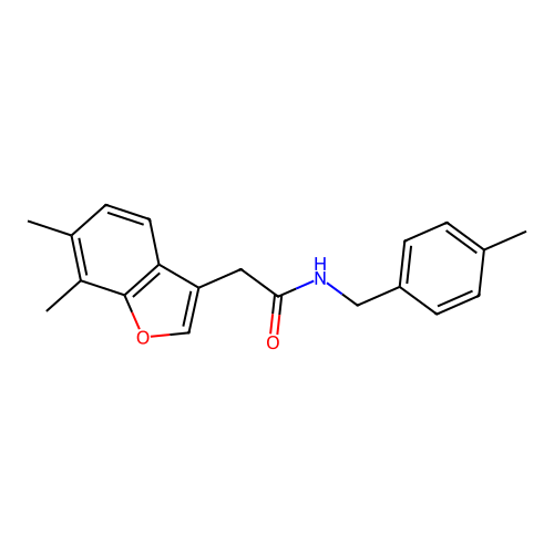 2-(6,7-dimethyl-1-benzofuran-3-yl)-N-(4-methylbenzyl)acetamide structure