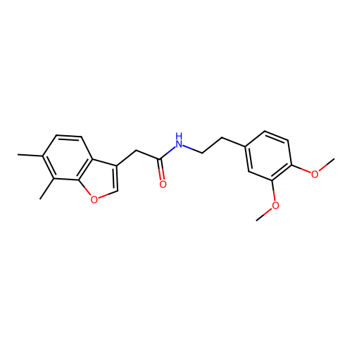 N-[2-(3,4-dimethoxyphenyl)ethyl]-2-(6,7-dimethyl-1-benzofuran-3-yl)acetamide structure