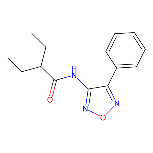 2-ethyl-N-(4-phenyl-1,2,5-oxadiazol-3-yl)butanamide structure