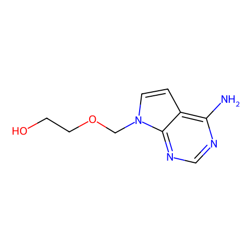 2-[(4-Aminopyrrolo[2,3-d]pyrimidin-7-yl)methoxy]ethanol structure