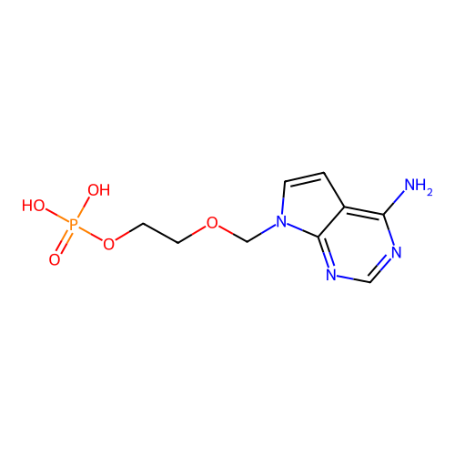2-[(4-Aminopyrrolo[2,3-d]pyrimidin-7-yl)methoxy]ethyl dihydrogen phosphate structure