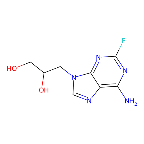 3-(6-Amino-2-fluoro-9H-purin-9-yl)-1,2-propanediol structure