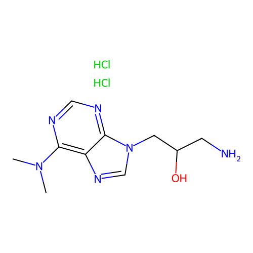 9H-Purine-9-ethanol, alpha-(aminomethyl)-6-(dimethylamino)-, dihydrochloride structure