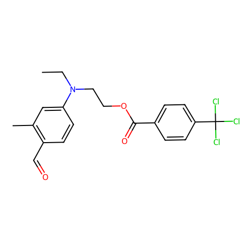 2-[Ethyl(4-formyl-3-methylphenyl)amino]ethyl 4-(trichloromethyl)benzoate structure