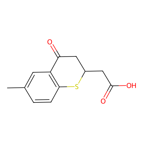 (6-Methyl-4-oxo-3,4-dihydro-2H-1-benzothiopyran-2-yl)acetic acid structure