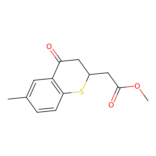 Methyl (6-methyl-4-oxo-3,4-dihydro-2H-1-benzothiopyran-2-yl)acetate structure