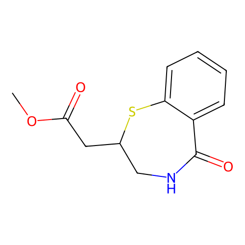 Methyl (5-hydroxy-2,3-dihydro-1,4-benzothiazepin-2-yl)acetate structure