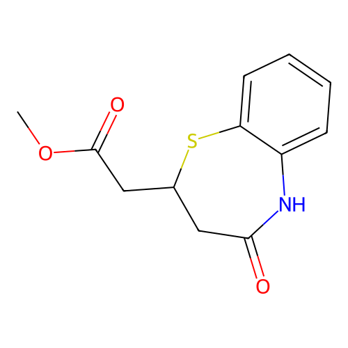 1,5-Benzothiazepine-2-acetic acid, 2,3,4,5-tetrahydro-4-oxo-, methyl ester structure